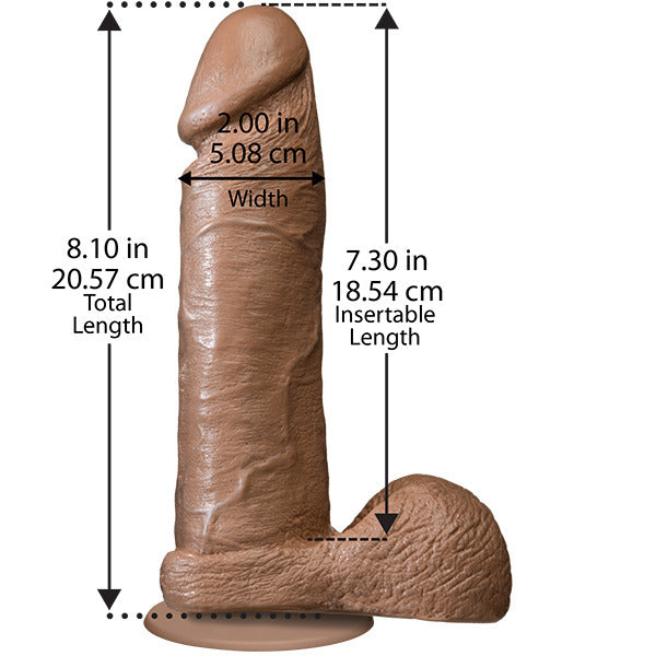 The Realistic Cock 8 Inch Dildo Flesh Brown