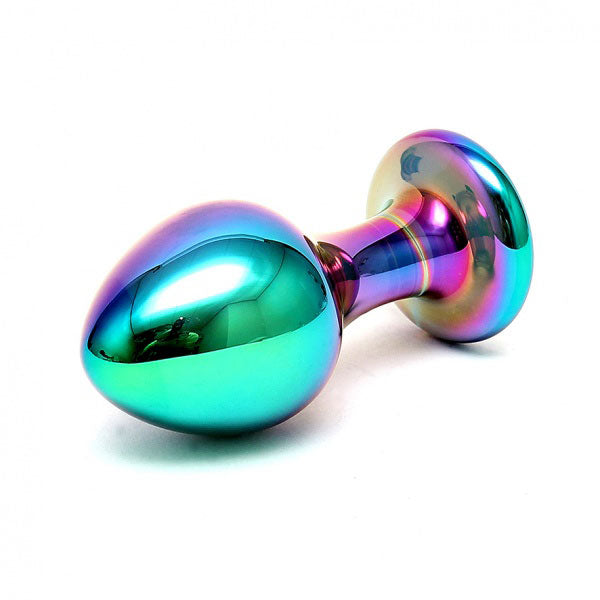 Sensual Multi Coloured Glass Melany Anal Dildo - Naughty Toy Company