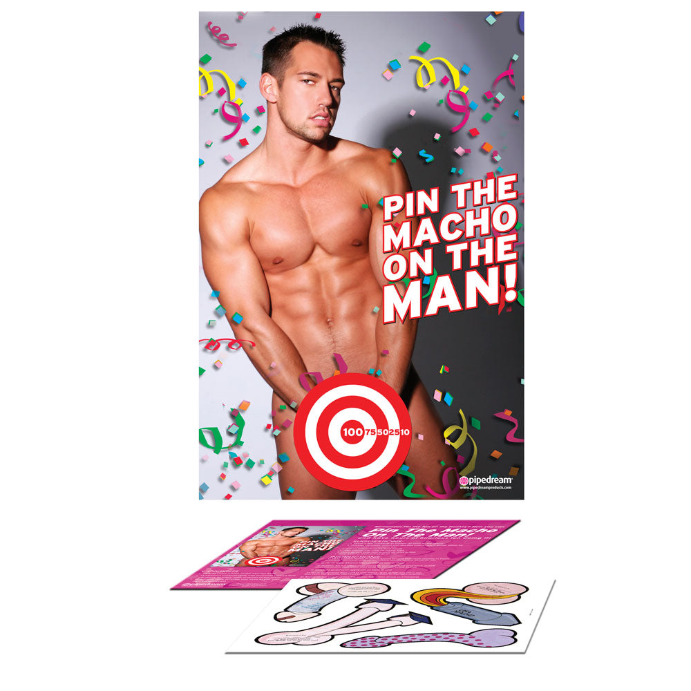 Bachelorette Party Favors Pin The Macho On The Man - Naughty Toy Company