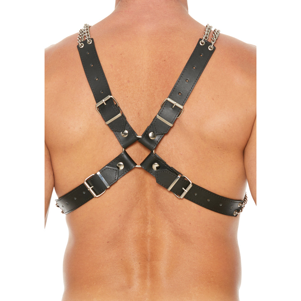 Heavy Duty Leather And Chain Body Harness