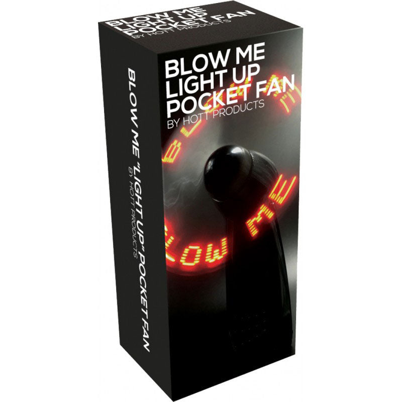 Blow Me Light Up Pocket Fan Black - Naughty Toy Company