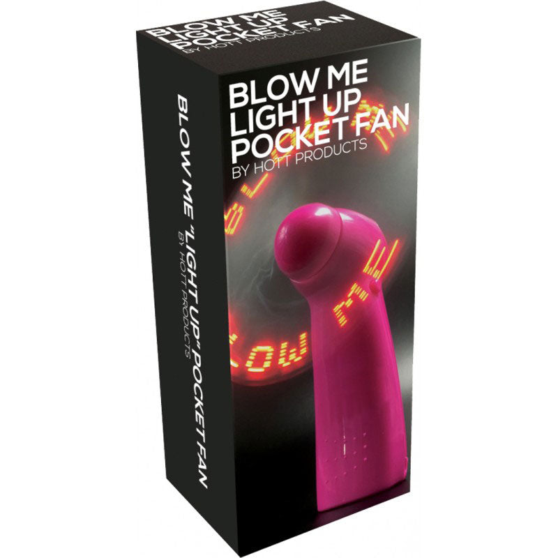 Blow Me Light Up Pocket Fan Pink - Naughty Toy Company